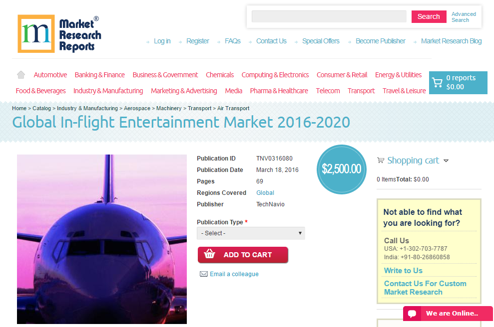 Global In-flight Entertainment Market 2016 - 2020'