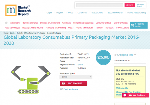 Global Laboratory Consumables Primary Packaging Market 2016'