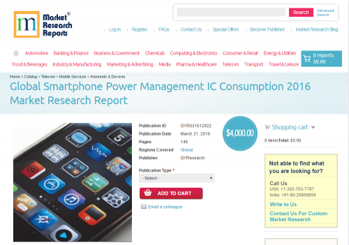 Global Smartphone Power Management IC Consumption 2016'