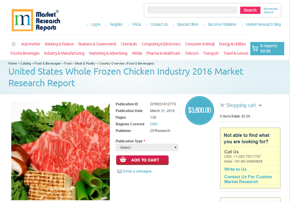 United States Whole Frozen Chicken Industry 2016'