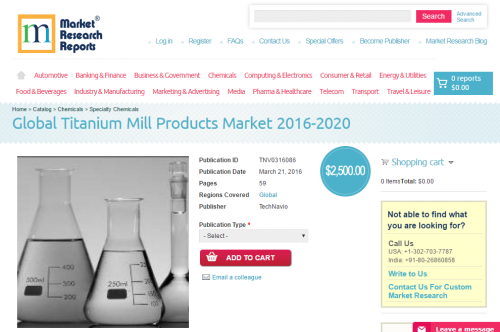 Global Titanium Mill Products Market 2016 - 2020'