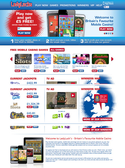 LadyLucks mobile casino'