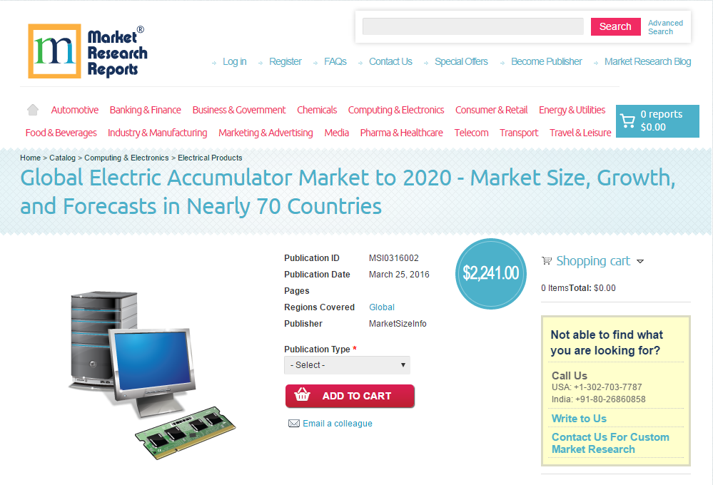 Global Electric Accumulator Market to 2020