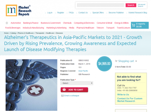 Alzheimer&rsquo;s Therapeutics in Asia-Pacific Markets t'