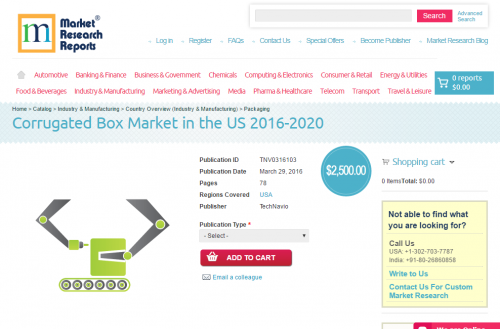 Corrugated Box Market in the US 2016 - 2020'