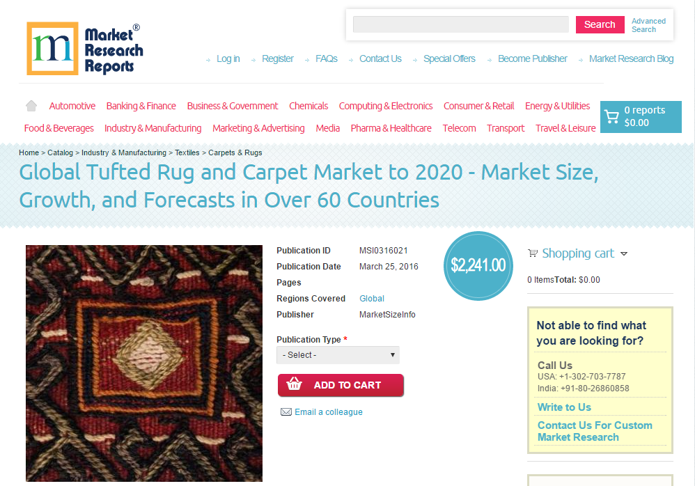 Global Tufted Rug and Carpet Market to 2020'