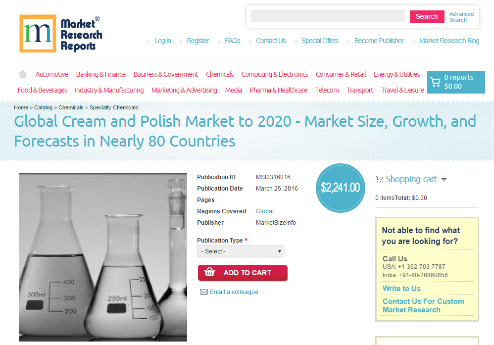 Global Cream and Polish Market to 2020'