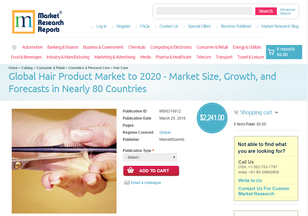 Global Hair Product Market to 2020