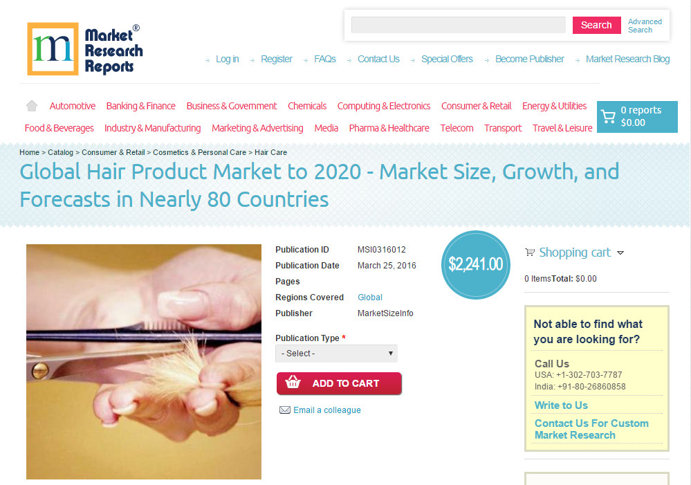 Global Hair Product Market to 2020'