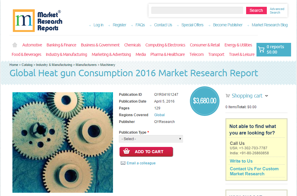 Global Heat gun Consumption 2016