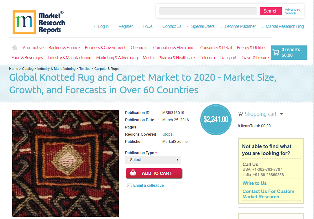 Global Knotted Rug and Carpet Market to 2020