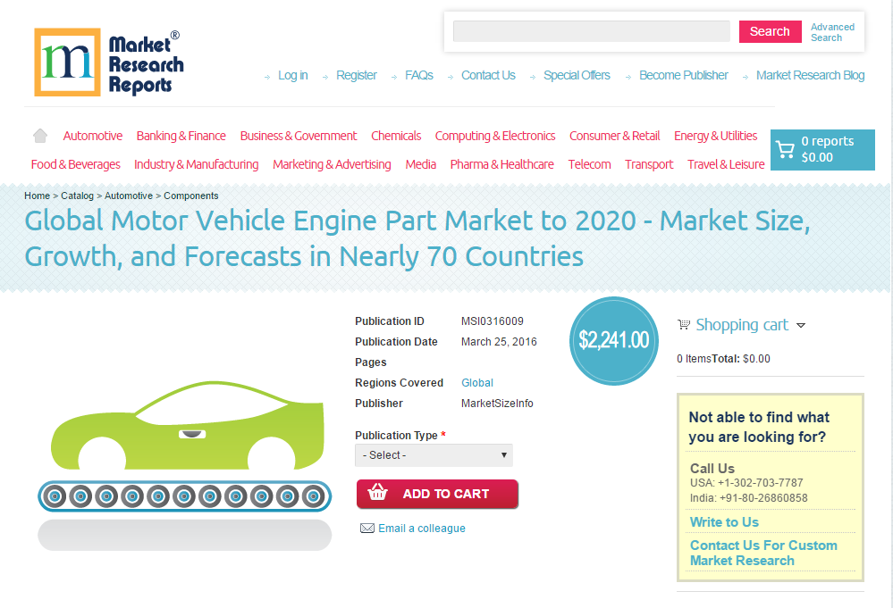 Global Motor Vehicle Engine Part Market to 2020'