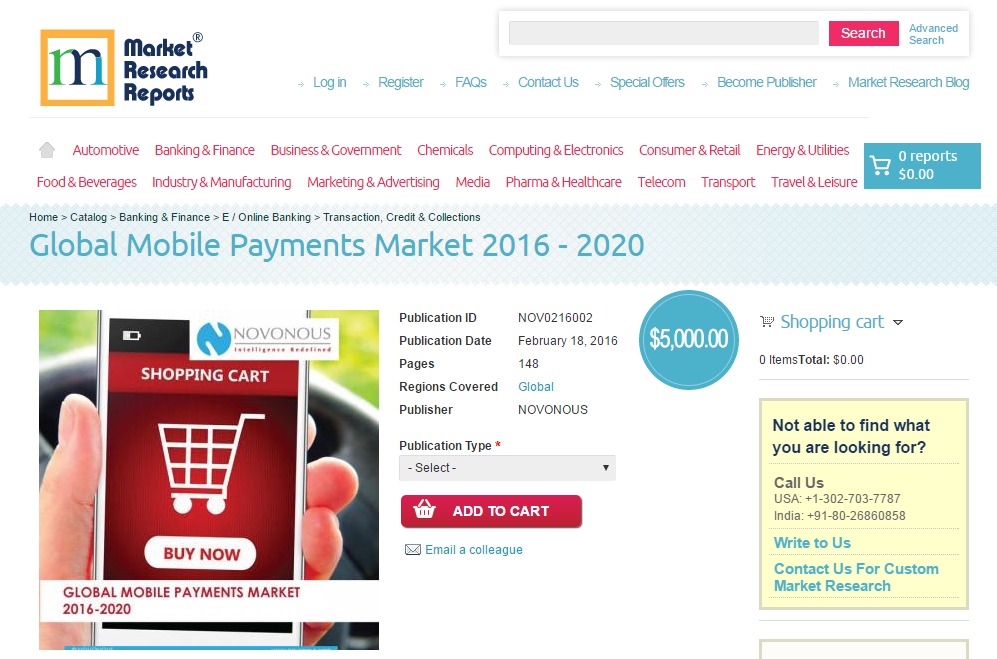 Global Mobile Payments Market 2016 - 2020'