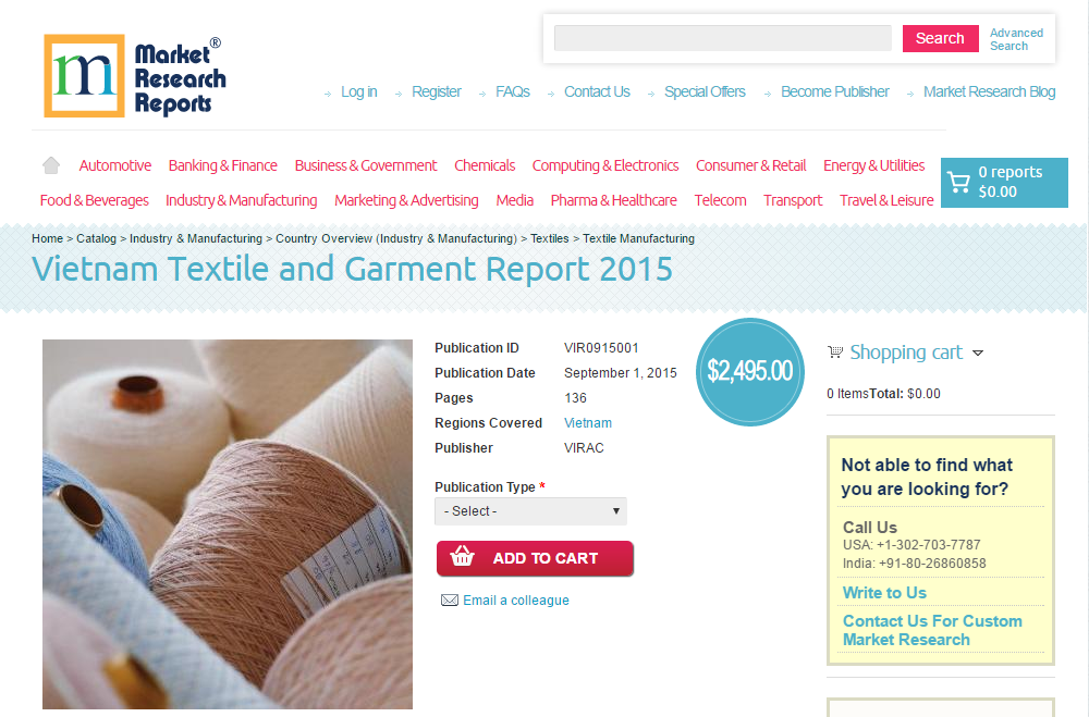 Vietnam Textile and Garment Report 2015'