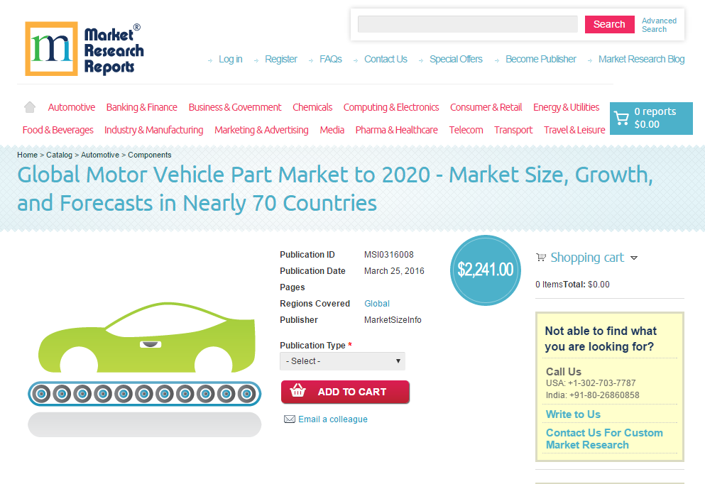 Global Motor Vehicle Part Market to 2020'