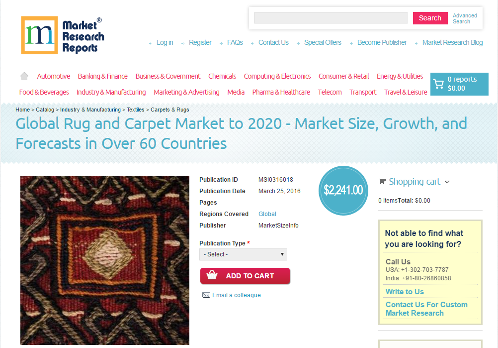 Global Rug and Carpet Market to 2020'