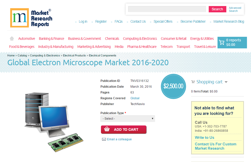 Global Electron Microscope Market 2016 - 2020
