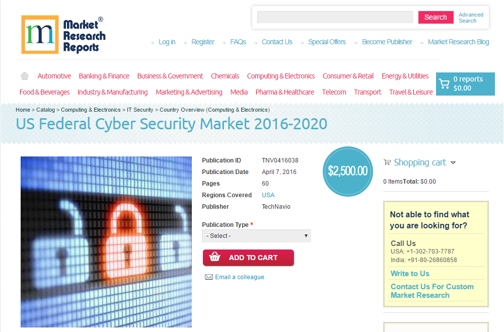 US Federal Cyber Security Market 2016 - 2020'