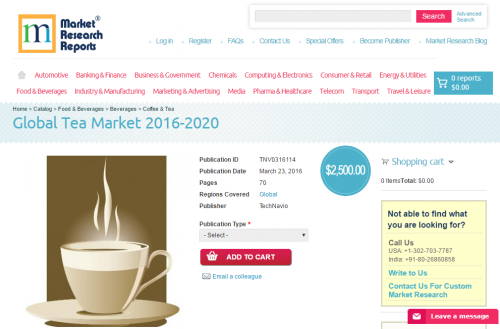Global Tea Market 2016 - 2020'