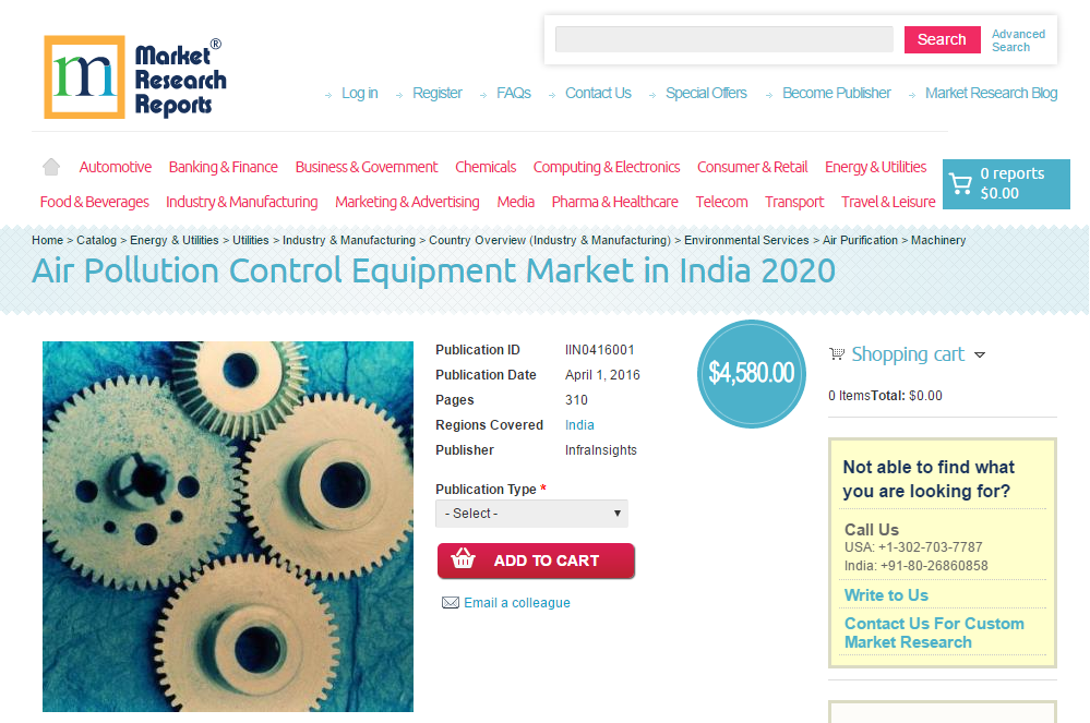 Air Pollution Control Equipment Market in India 2020'