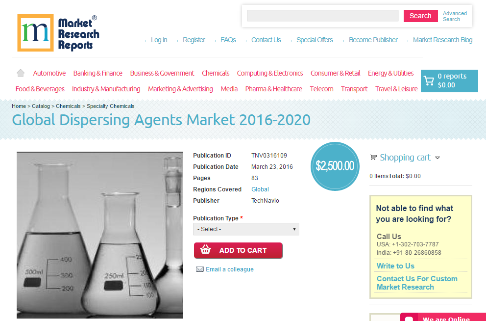 Global Dispersing Agents Market 2016 - 2020