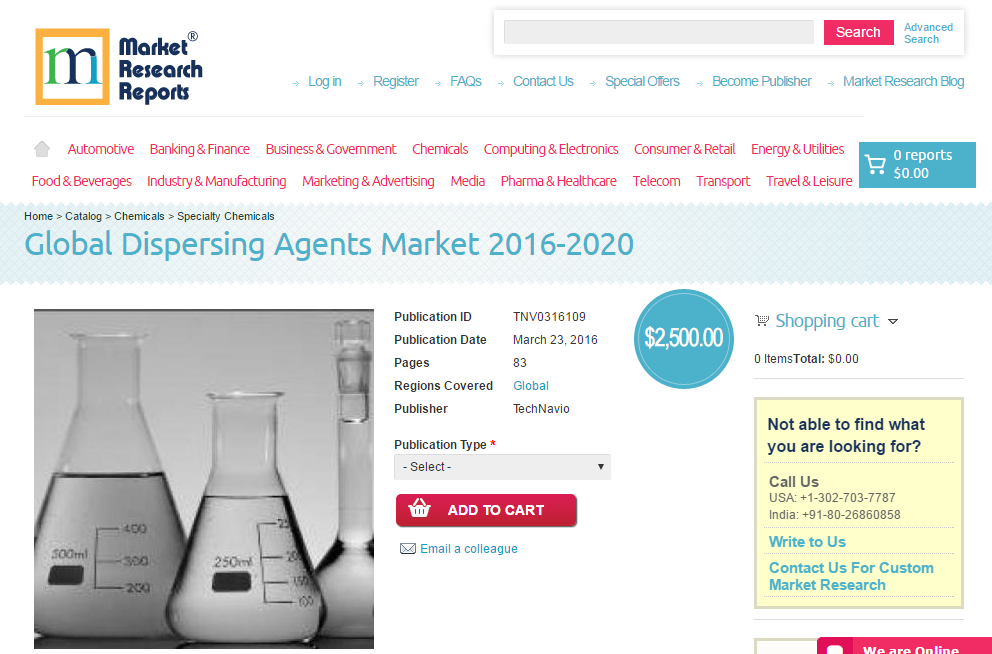 Global Dispersing Agents Market 2016 - 2020'