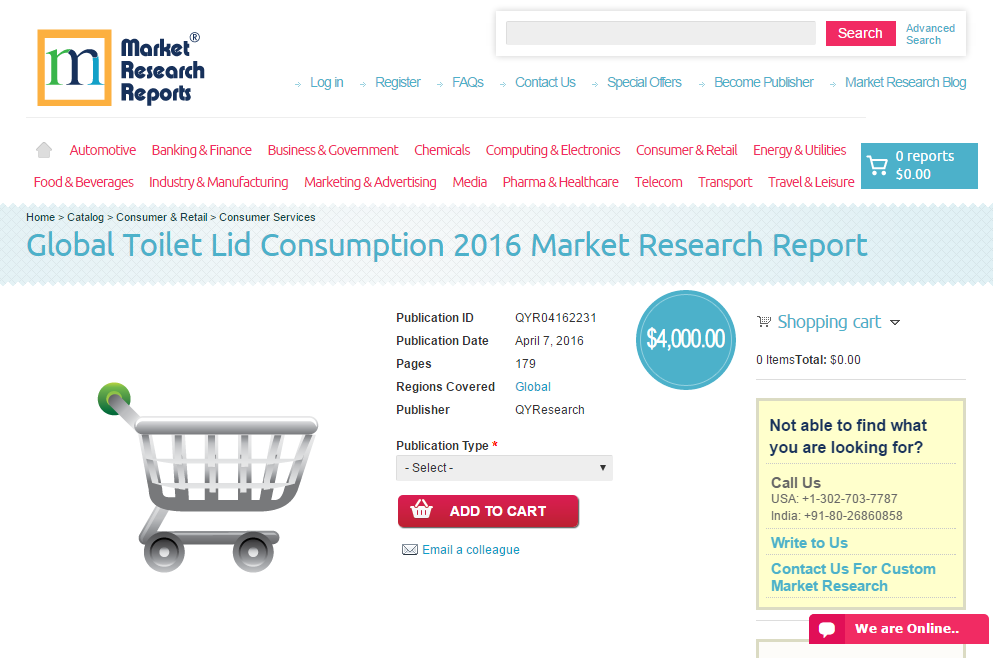 Global Toilet Lid Consumption 2016'