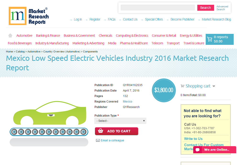 Mexico Low Speed Electric Vehicles Industry 2016'