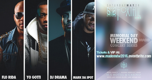 Foxtail Pool SLS Las Vegas MDW 2016 Flo Rida'