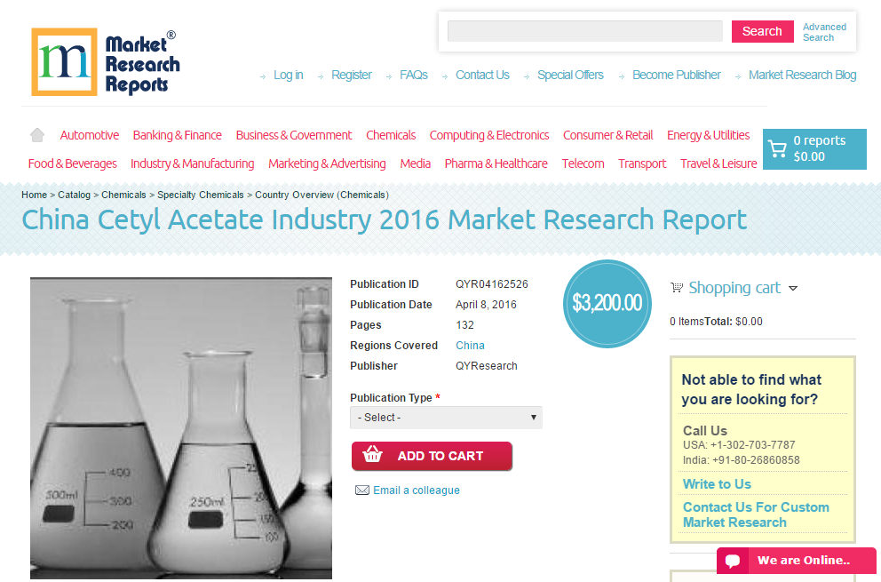 China Cetyl Acetate Industry 2016
