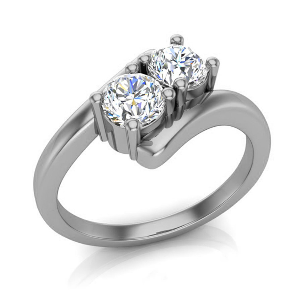 Simple Two-Stone Ring 14K Gold On Amazon'