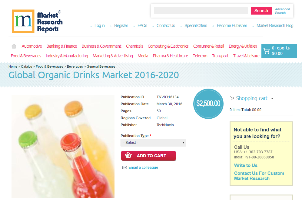 Global Organic Drinks Market 2016 - 2020