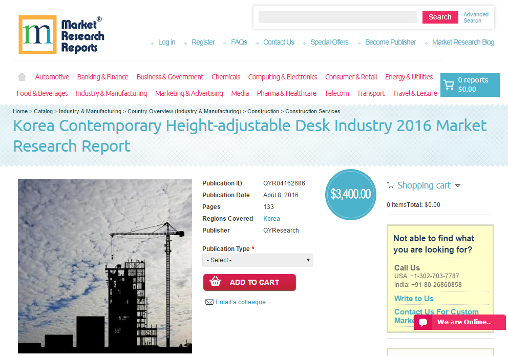 Korea Contemporary Height-adjustable Desk Industry 2016'