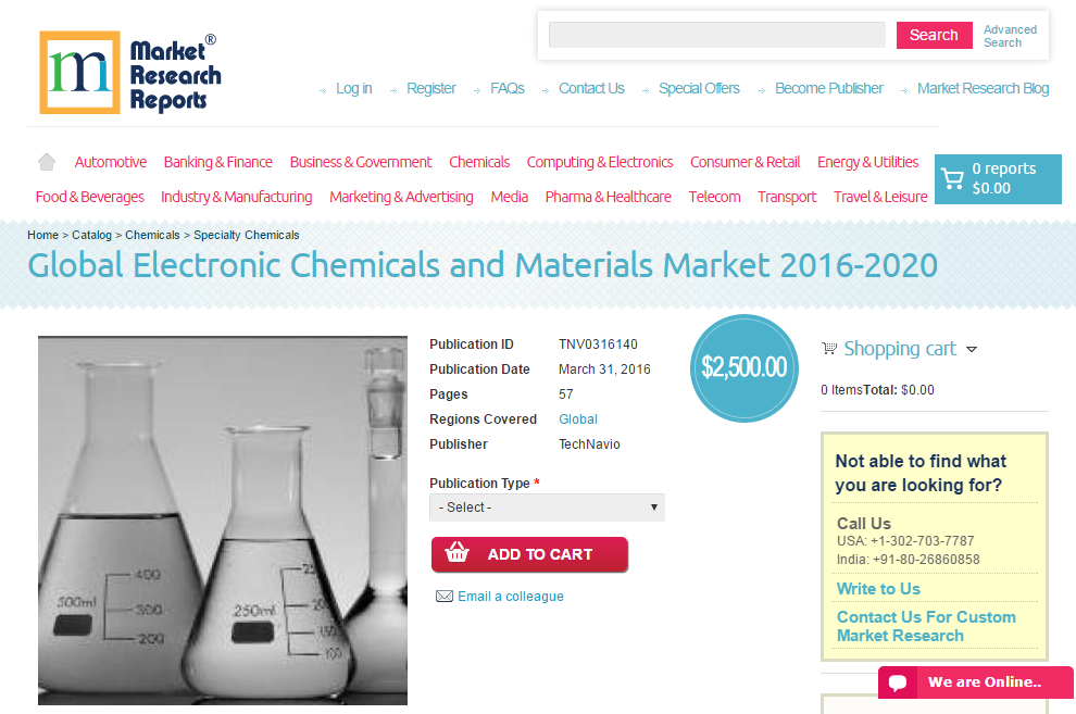 Global Electronic Chemicals and Materials Market 2016 - 2020'