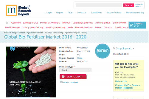 Global Bio Fertilizer Market 2016 - 2020'