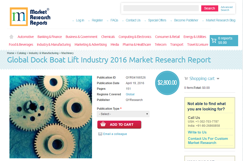 Global Dock Boat Lift Industry 2016'