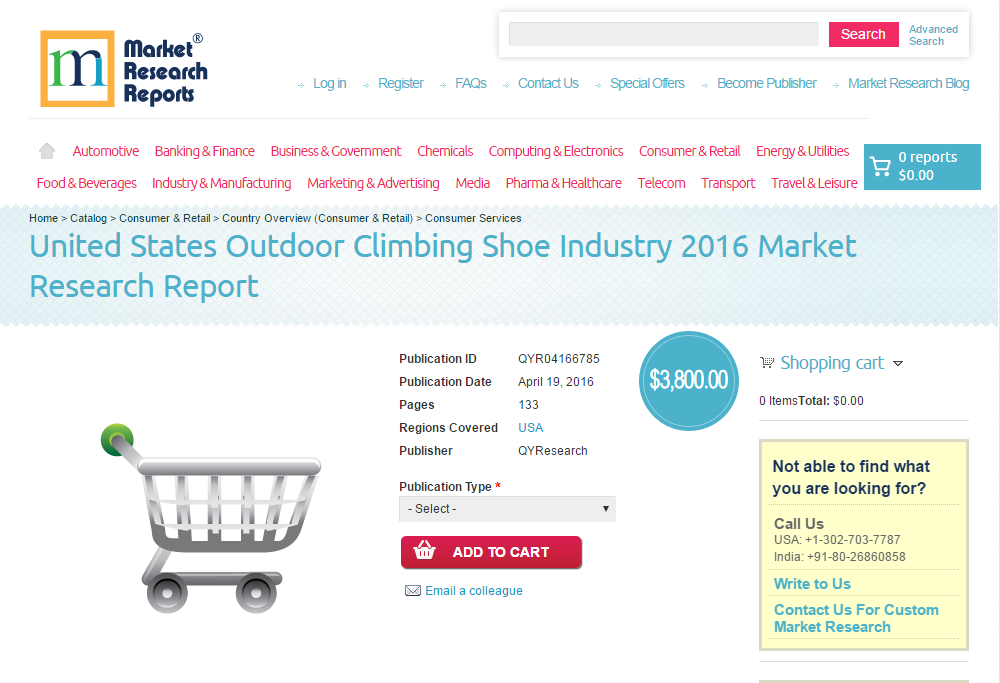 United States Outdoor Climbing Shoe Industry 2016'
