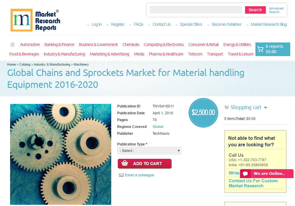 Global Chains and Sprockets Market for Material handling