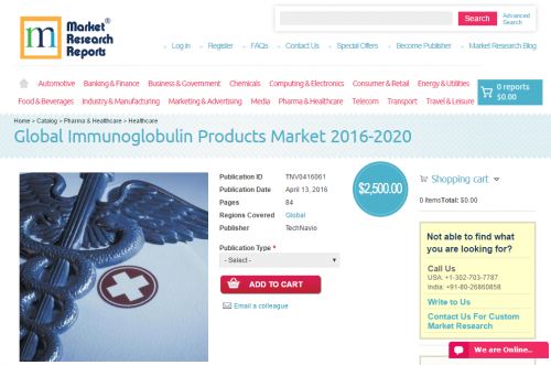 Global Immunoglobulin Products Market 2016 - 2020'