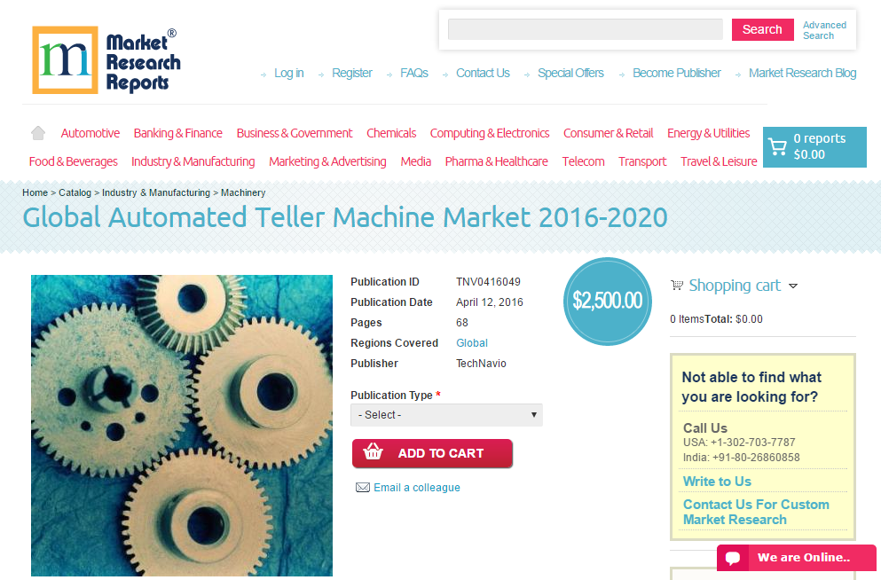 Global Automated Teller Machine Market 2016 - 2020'