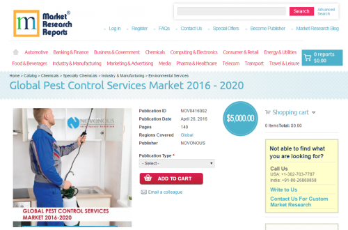 Global Pest Control Services Market 2016 - 2020'