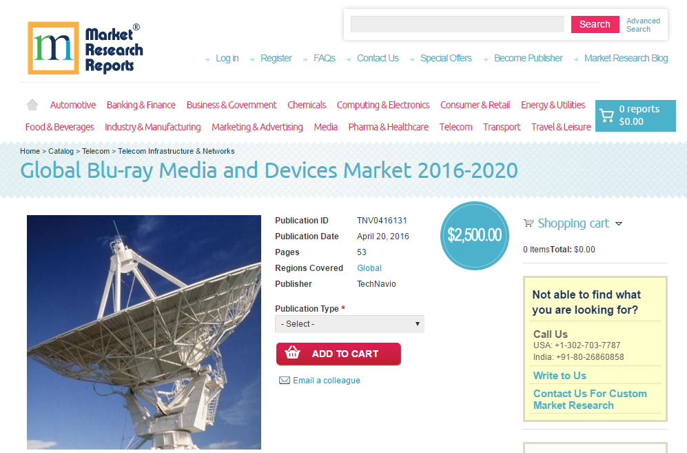 Global Blu-ray Media and Devices Market 2016 - 2020'