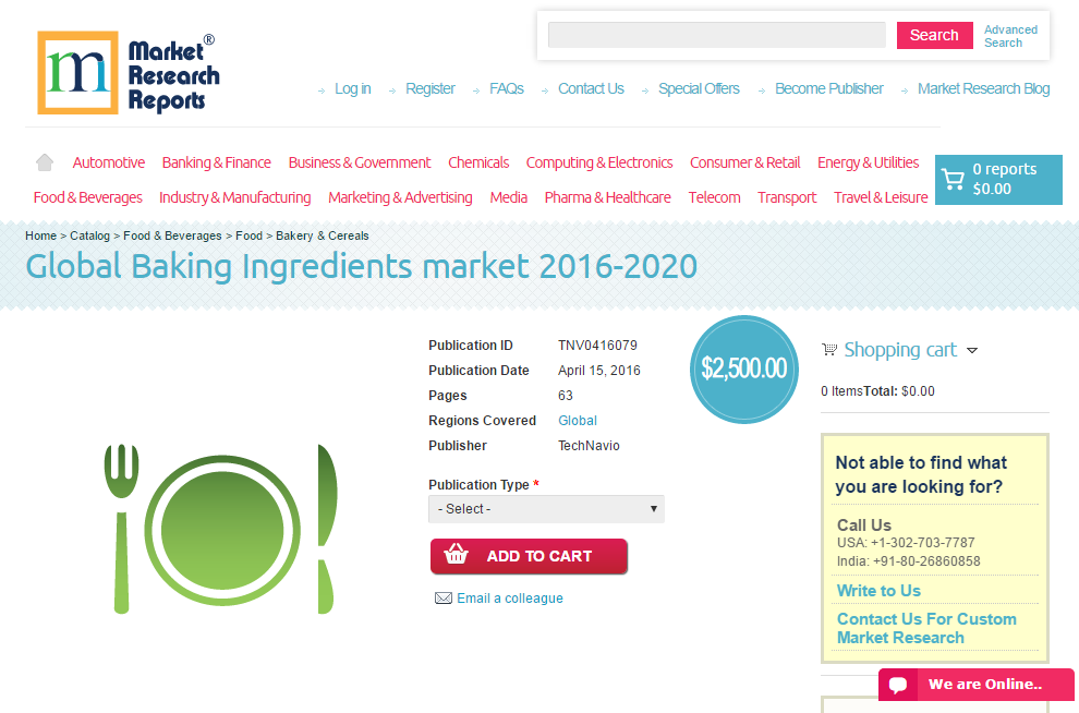 Global Baking Ingredients market 2016 - 2020