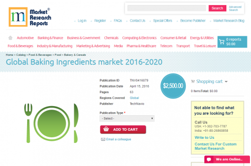 Global Baking Ingredients market 2016 - 2020'