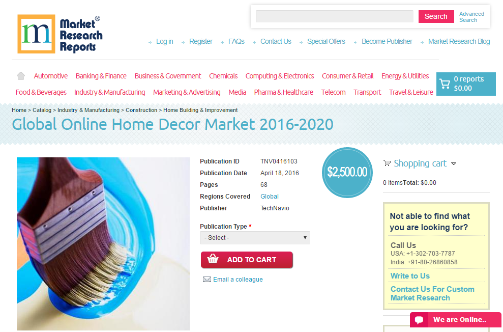 Global Online Home Decor Market 2016 - 2020'