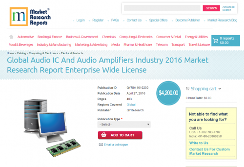 Global Audio IC And Audio Amplifiers Industry 2016'