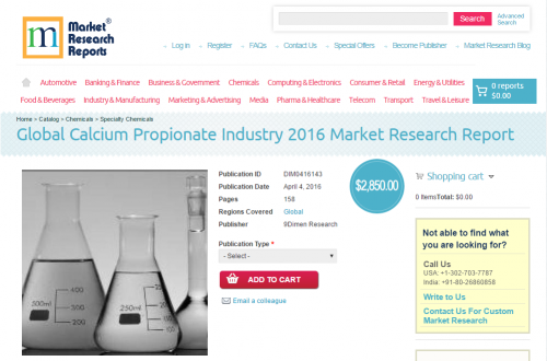 Global Calcium Propionate Industry 2016'