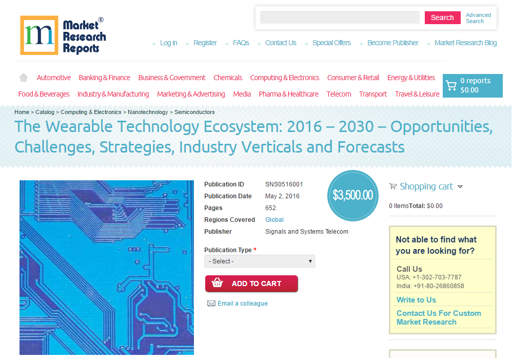 The Wearable Technology Ecosystem: 2016 &ndash; 2030'
