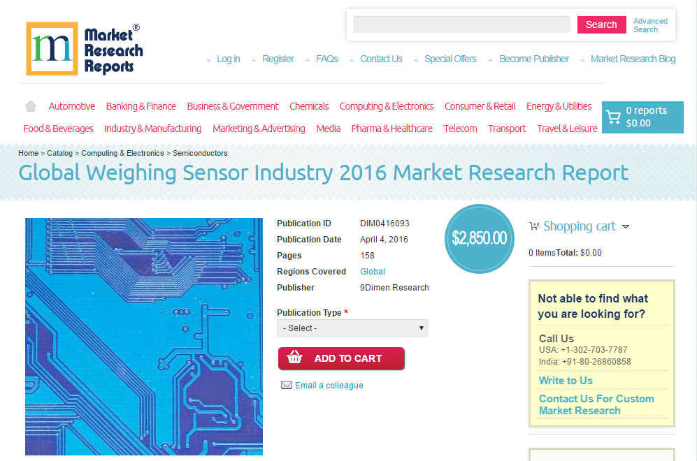 Global Weighing Sensor Industry 2016