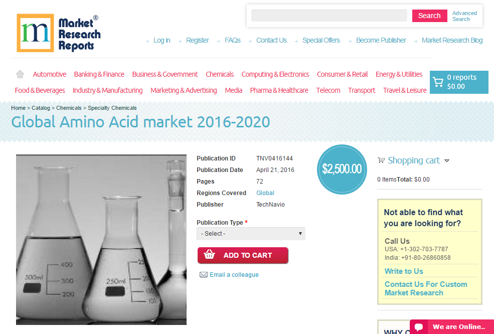 Global Amino Acid market 2016 - 2020'